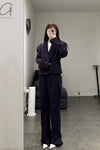 SAMUEL GUI YANG MW SIR Wool Jacket MWAW22BL04-1 Navy Blue